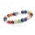 Handmade 7 Chakra Natural Stone Alloy Lion Bead Bangle Bracelet